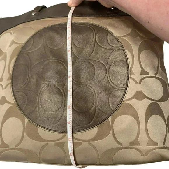 Coach Laura tan & brown signature large tote handbag - Picture 11 of 12